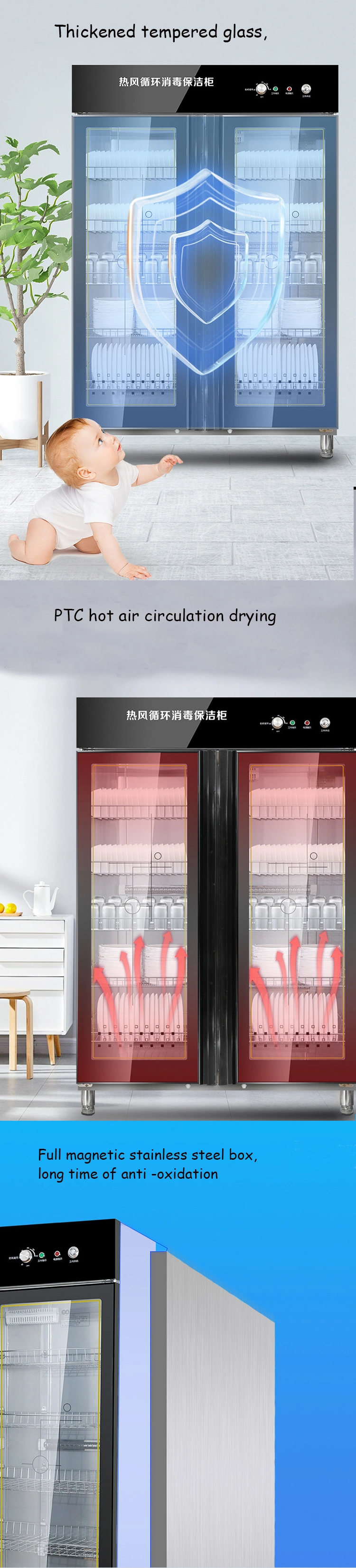 Commercial Electric Dish Sterilizer Tableware Dryer Disinfection Cabinet Dish UV Ozone Disinfection Cabinet